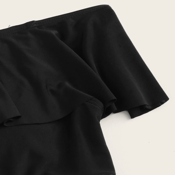 3/$30 Off Shoulder Top Striped High Waist Bikini - Picture 2 of 5